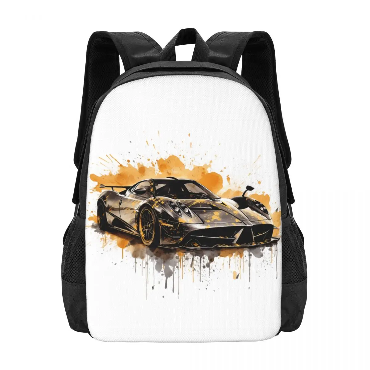 

Speed Sports Car Backpack Ink Drawing Hyper Artistic Women Polyester Camping Backpacks Lightweight Kawaii School Bags Rucksack