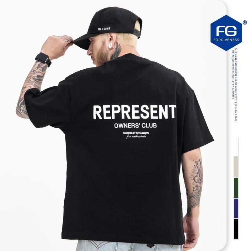 

2023SS New Fashion Brand High Street Simple Letter Printing Casual Loose Versatile Short Sleeve T-shirt for Men Ropa Hombre