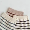 Kids Baby Boy Girl Knitwear Pant INS Spring Autumn Elastic Waist Knitted Striped Trouser Heart Pattern Bottom Outwear Clothes 3