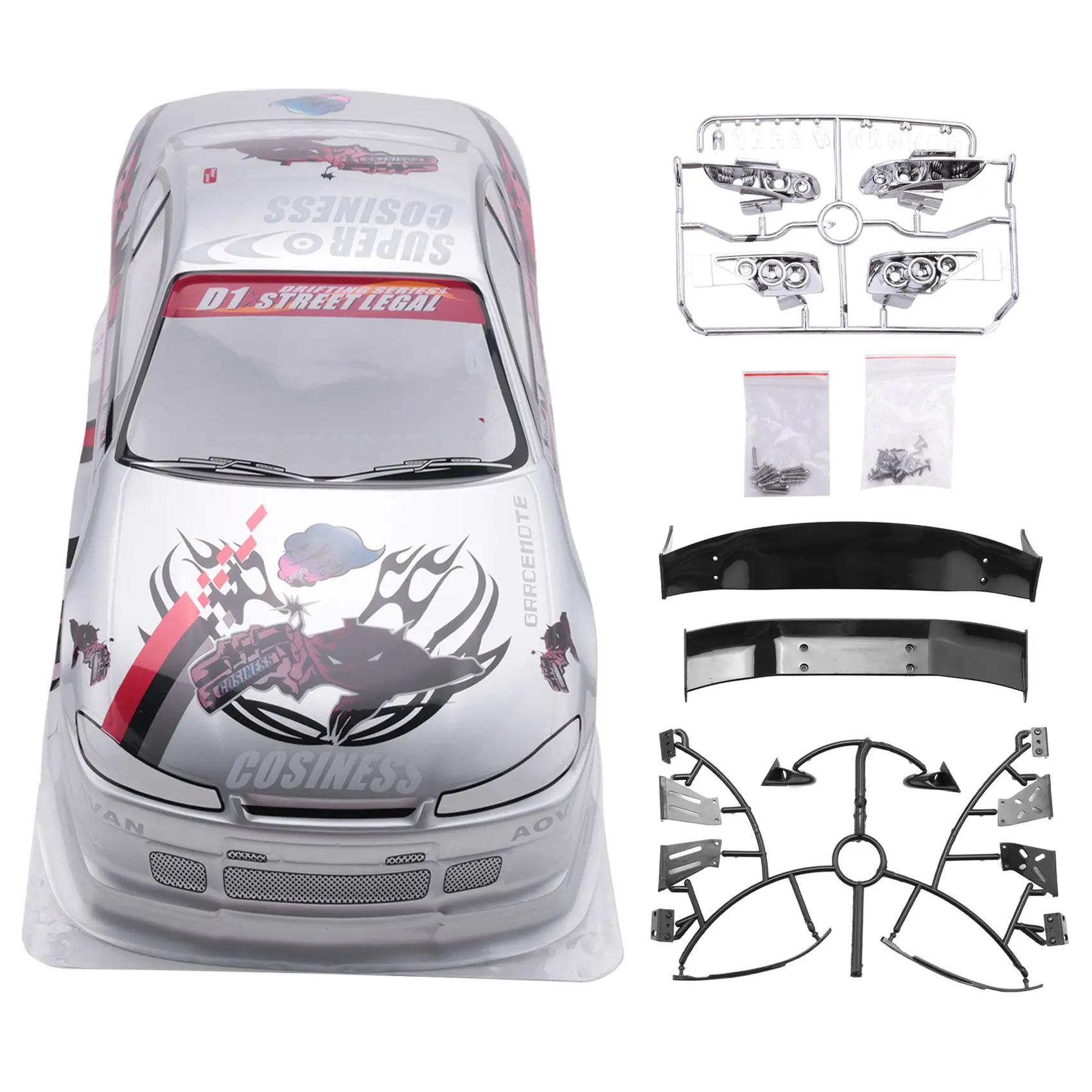 

1/10 RC Car Body Shell Modification 190mm on Road Drift for S15