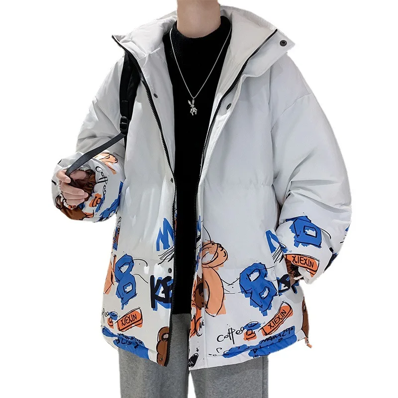 Down Jacket Men's 2021 Winter Loose Cotton-padded Jacket Thickened Padded Jacket