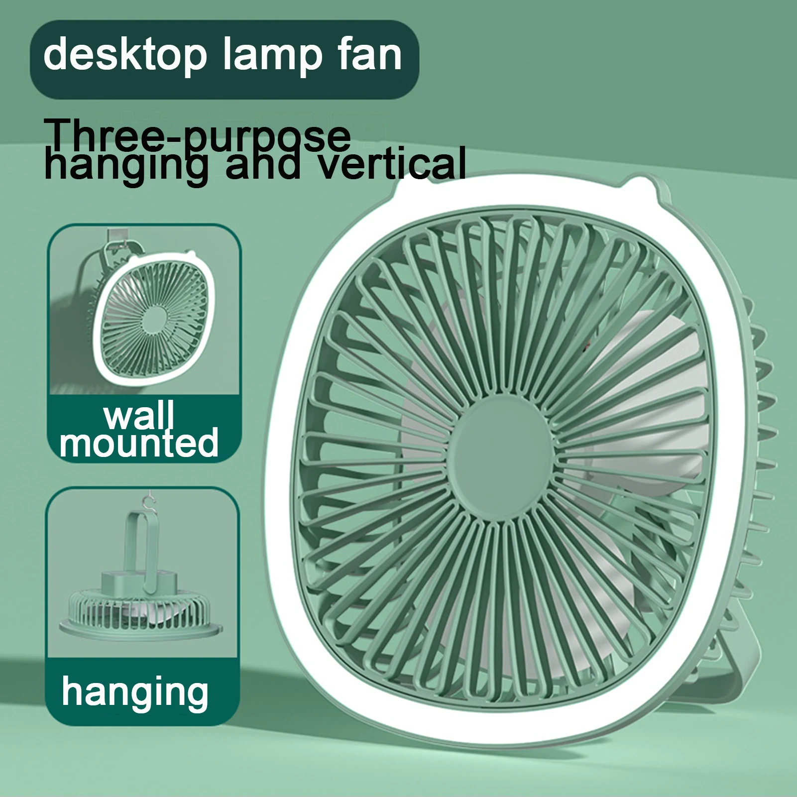 

Camping Fan with LED Light USB Rechargeable Mini Ceiling Fan with Foldable Hangings Hook Portable Desk Fan for Indoor Outdoor