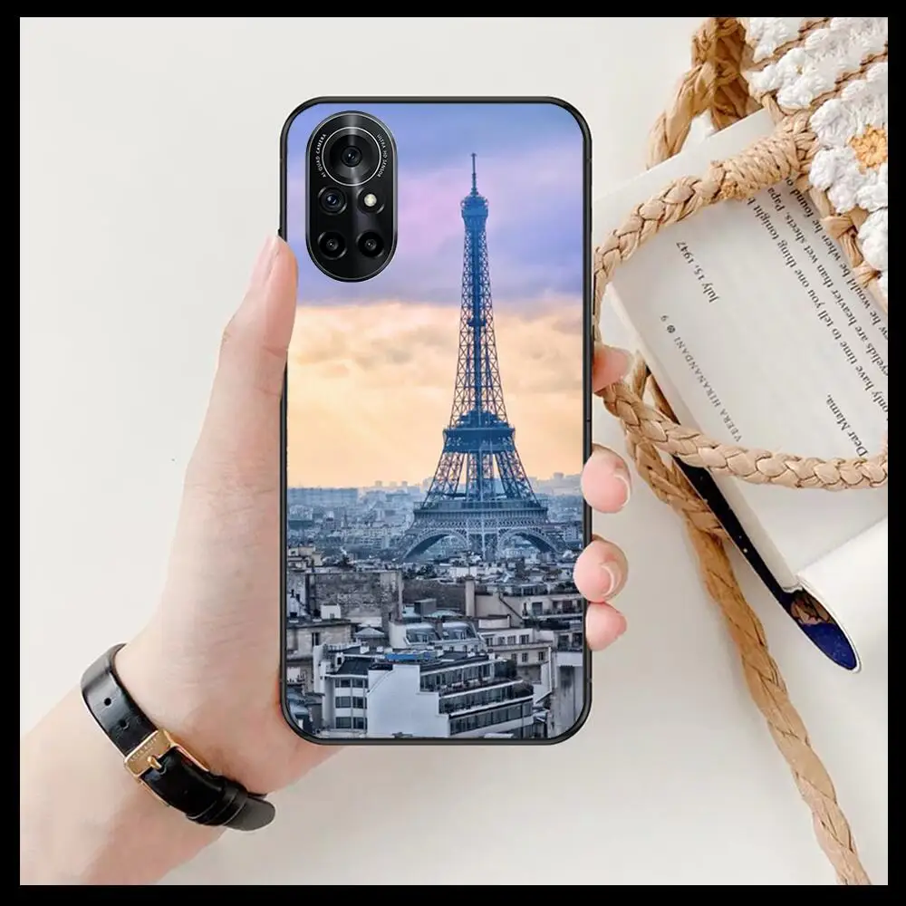 Eiffel Tower Clear Phone Case For Huawei Honor 20 10 9 8A 7 5T X Pro Lite 5G Black Etui Coque Hoesjes Comic Fash design |