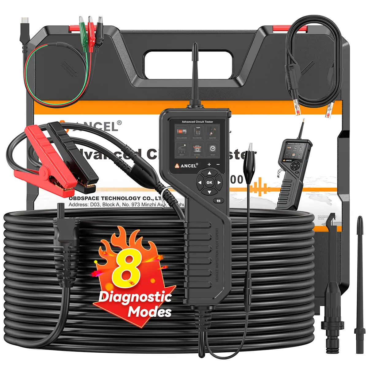 Ancel PB600 12 В 24 электрический ток напряжение встроенный силовой сканер тестер цепей