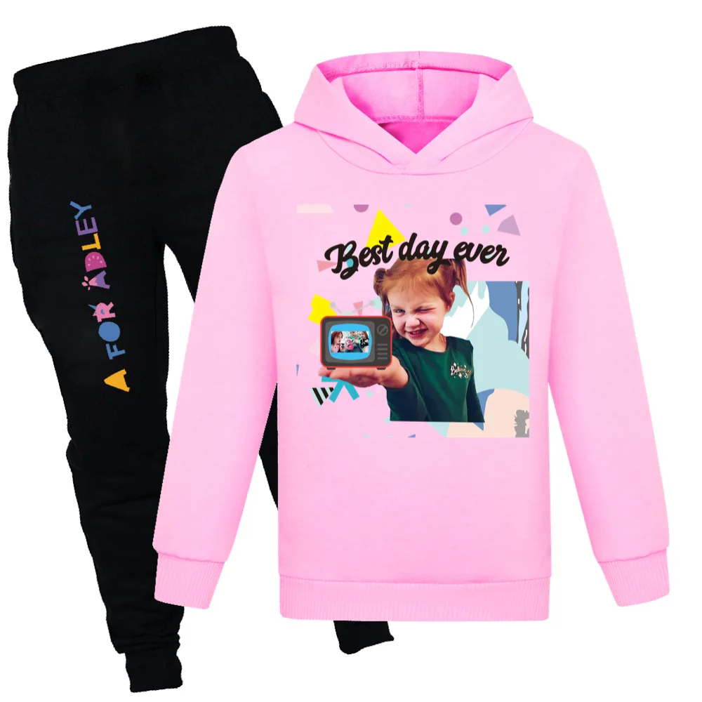 

Детский хлопковый спортивный костюм для девочек, с капюшоном и штанами