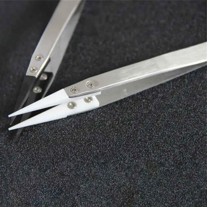 

Tweezers Tip Ine Workmanship Convenient Swappable Precision Stainless Steel For Home Diy Tools White Black New Handle Ceramic