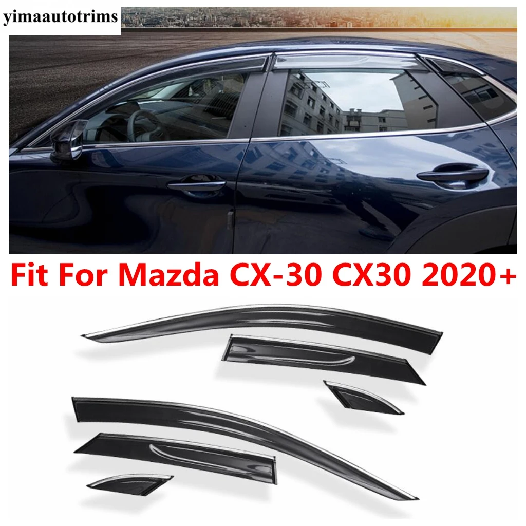 

Car Window Glass Sun Rain Smoke Protector Guard Vent Wind Visor Shade Cover Trim Accessories For Mazda CX-30 CX30 2020 - 2022
