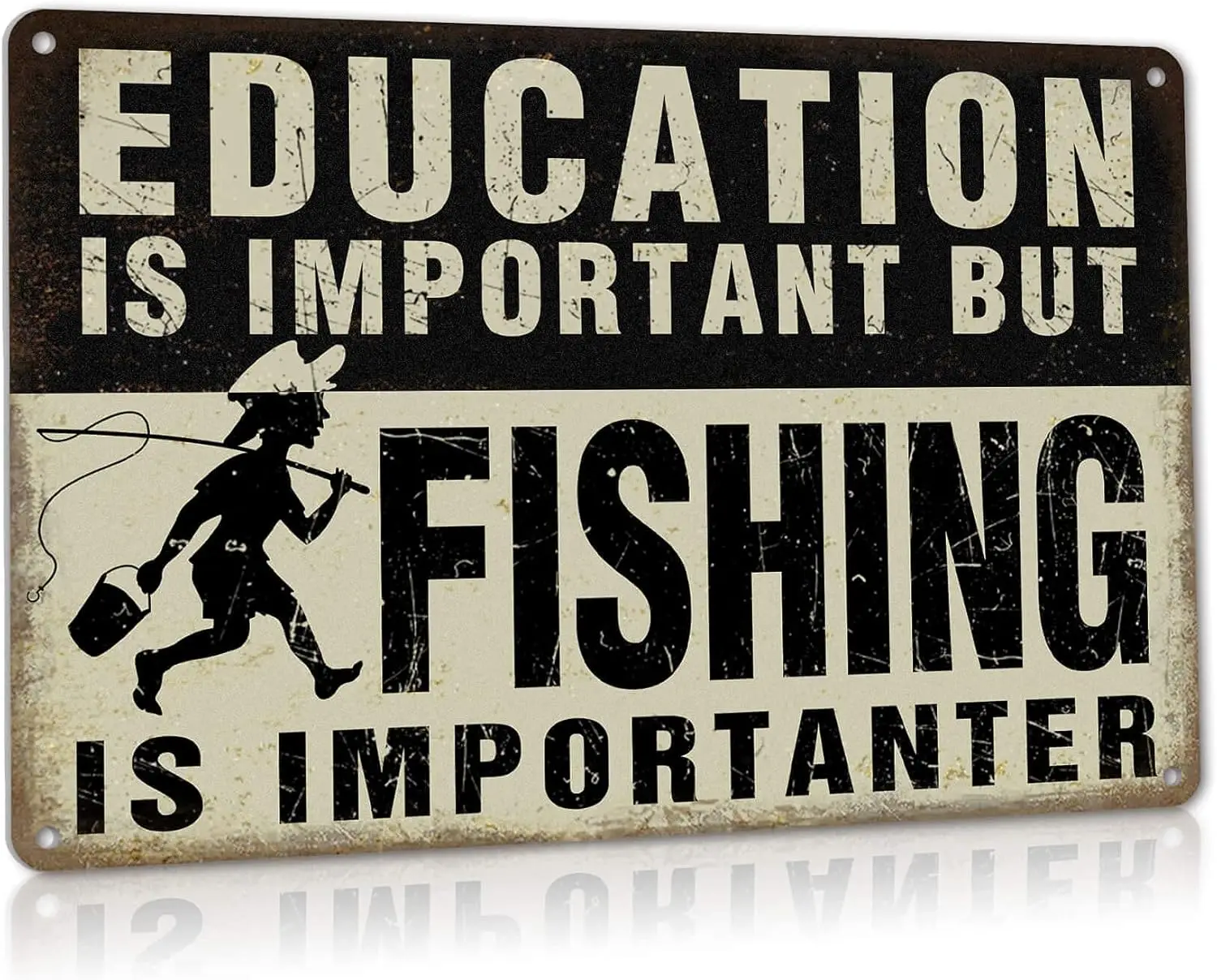 Забавный Fshng Metl Sgns Lke House Wll Decor но s mportnter Mn Cve Br Decortons lumnum 12 x 8 дюймов