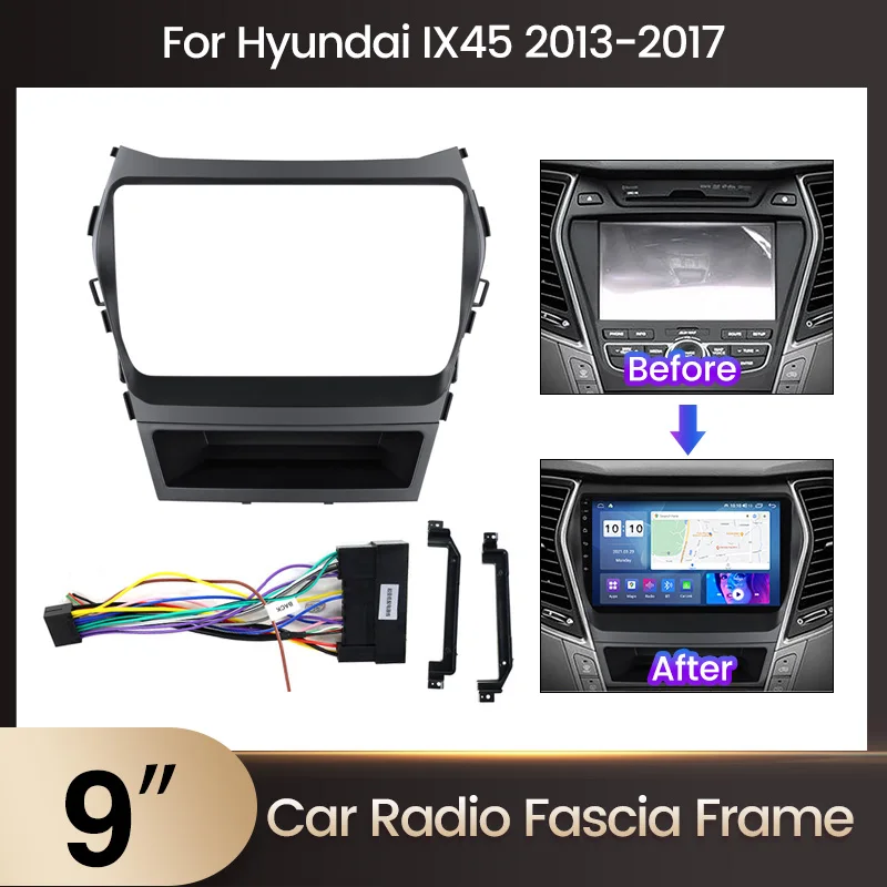 9 дюймовая рамка для мультимедийной панели автомобиля Hyundai IX35 2009 - 2015 IX45 Santa Fe 3 2013