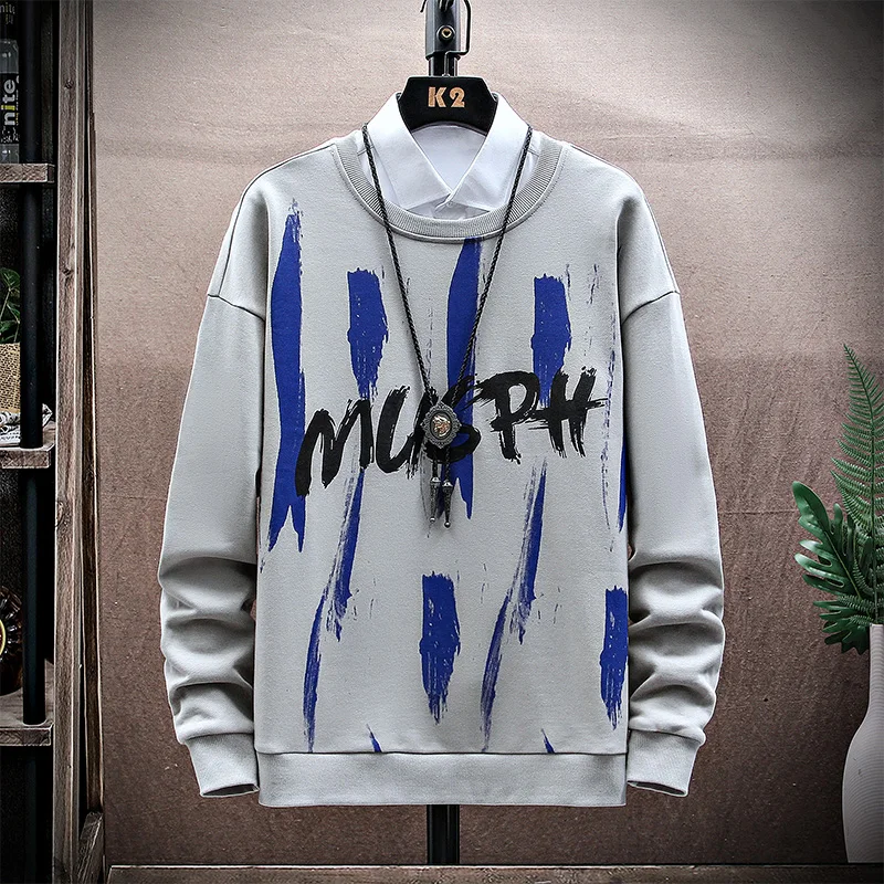

Hip Hop Oversize 6XL 7XL 8XL Skateboard Print Sport Korea Fashion Black White Mens Hoodies Sweatshirt For 2022 Autumn Spring