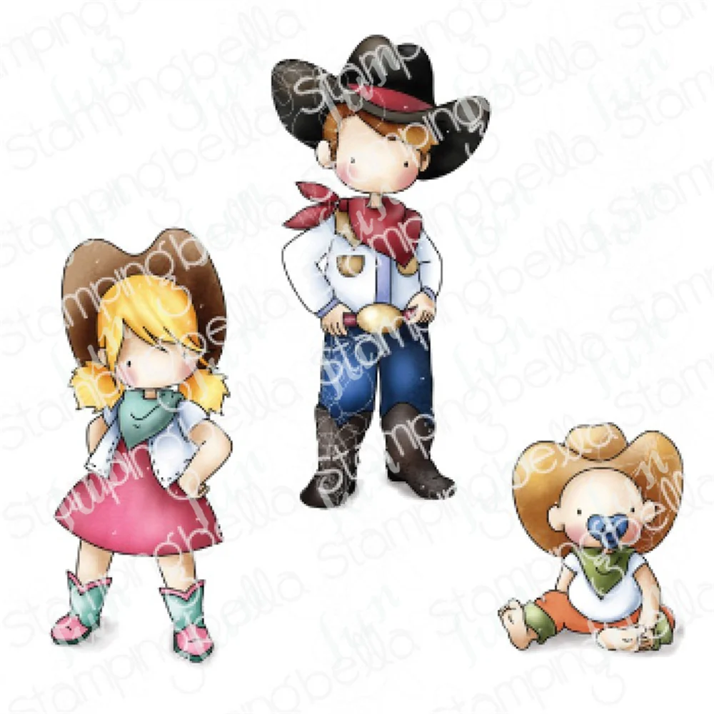 

Die Cuts for Making Uptown Cowboy Kids Rubber New Clear Silicone Stamp Cutting Dies Seal for Diy Scrapbooking Album Decorative