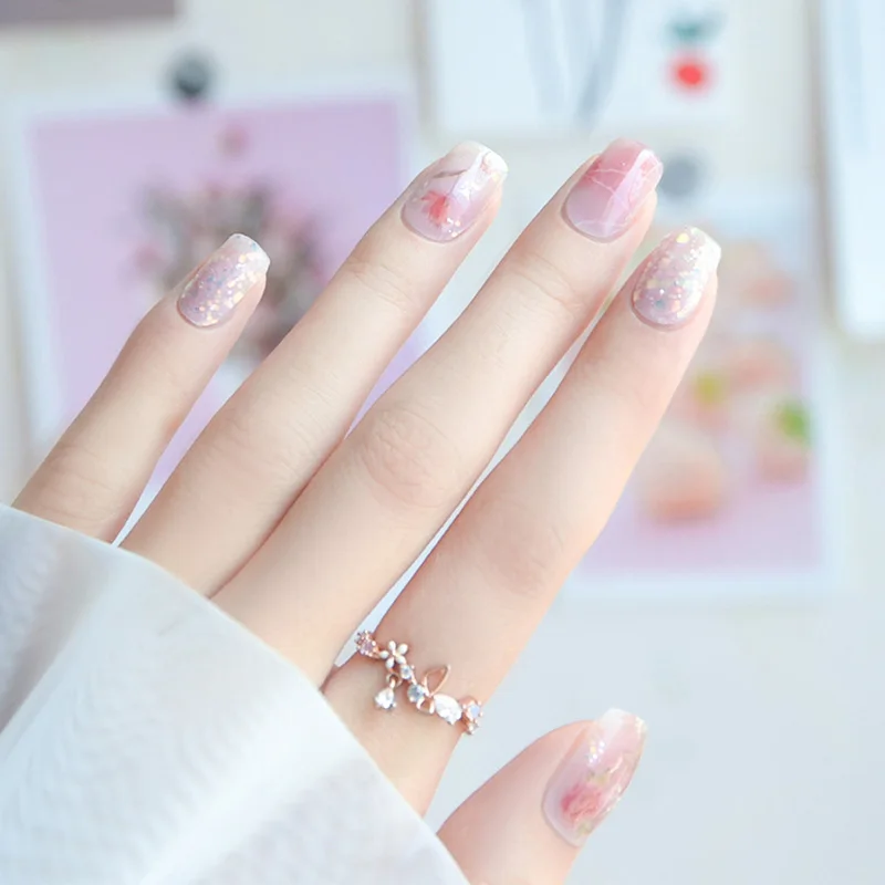 

Sealless nail enhancement stickers, small flower sequins, halo dyeing, versatile nail stickers, waterproof and