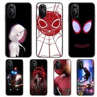 marvel spiderman clear phone case for huawei honor 20 10 9 8a 7 5t x pro lite 5g black etui coque hoesjes comic fash design