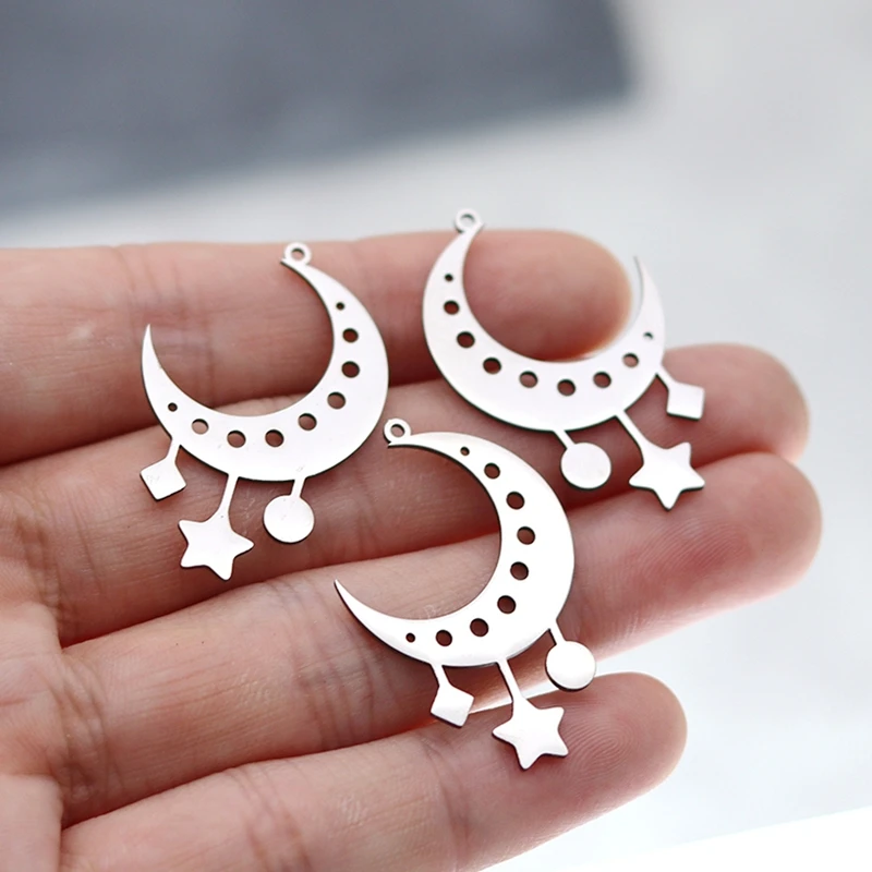 3 шт. подвески в виде Луны из нержавеющей стали подвеска Луна для изготовления
