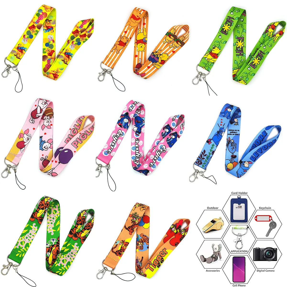 

Disney Winnie The Pooh Mobile phone Lanyard Keychain ID Bage Holder