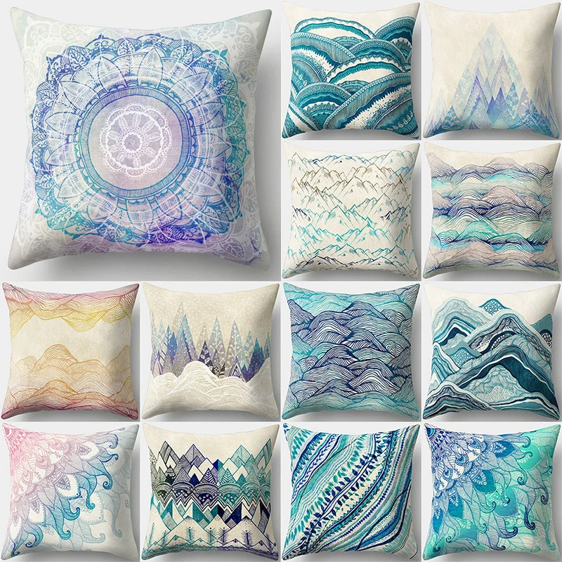 

Ripple Print Pillowcase Abstract Creative Sofa Cushion Cover Breathable Comfortable Nordic Square Pillow Case Household Product
