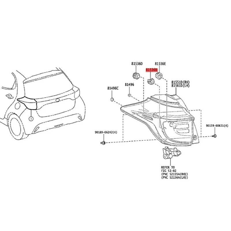 3X 8153612D3 0 светодиодный модуль заднего поворотного сигнала для Toyota Corolla E150 2006-2013 Cross