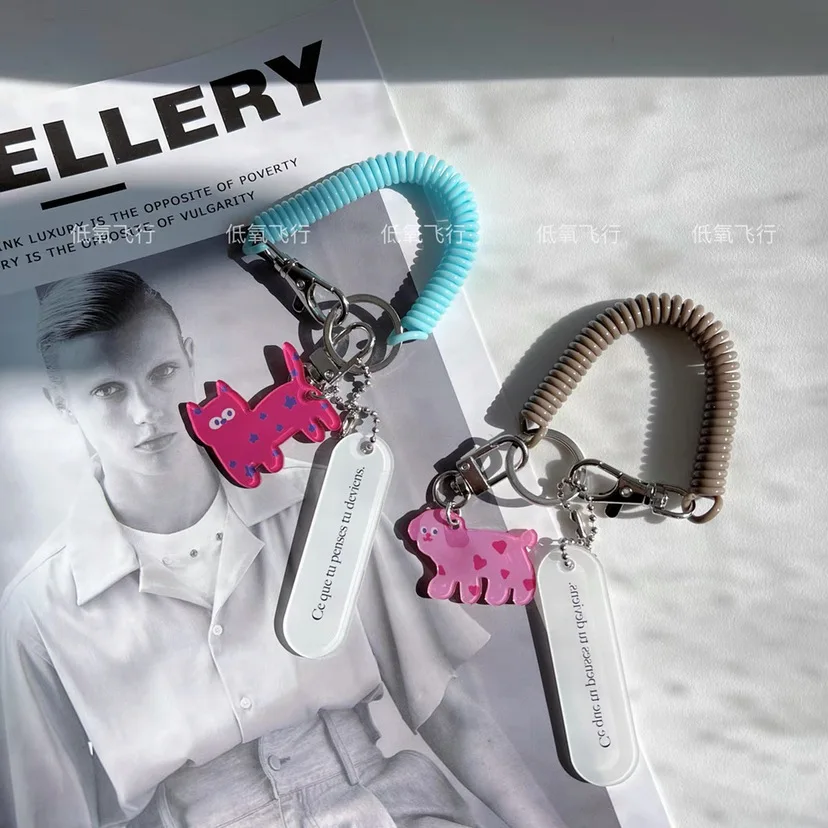 Акриловый пружинный брелок для ключей