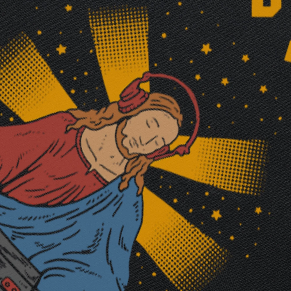 Футболка DJ смешная с изображением Иисуса рейва Стильная хлопковая уличная