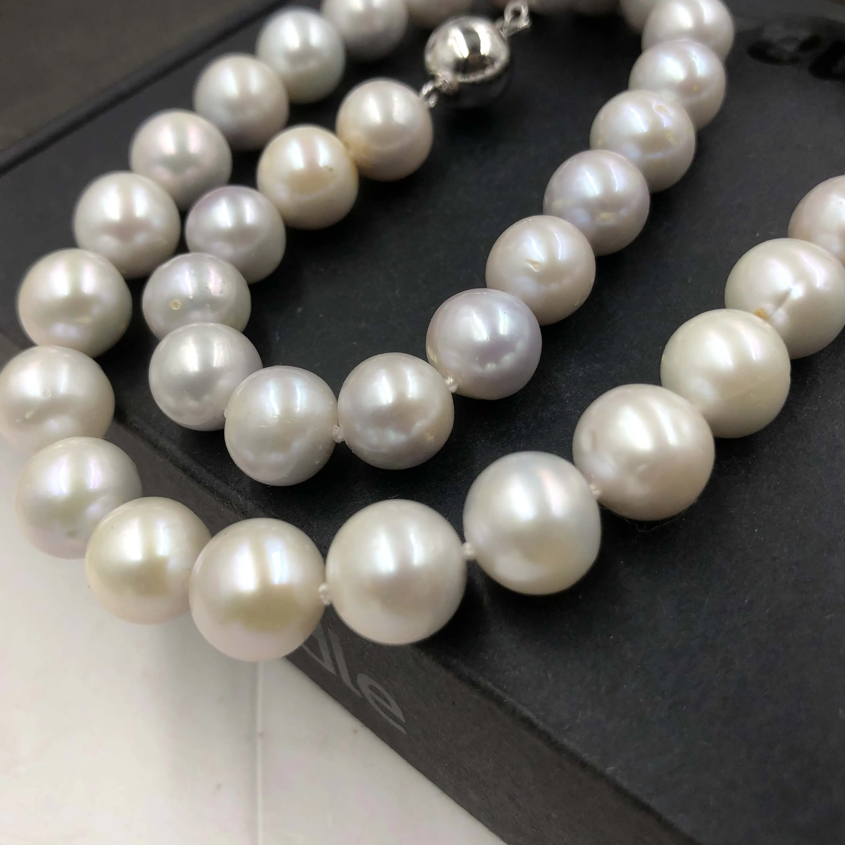 ELEISPL серая 9,5-10 мм круглая пресноводная жемчужная ожерелье #22010023