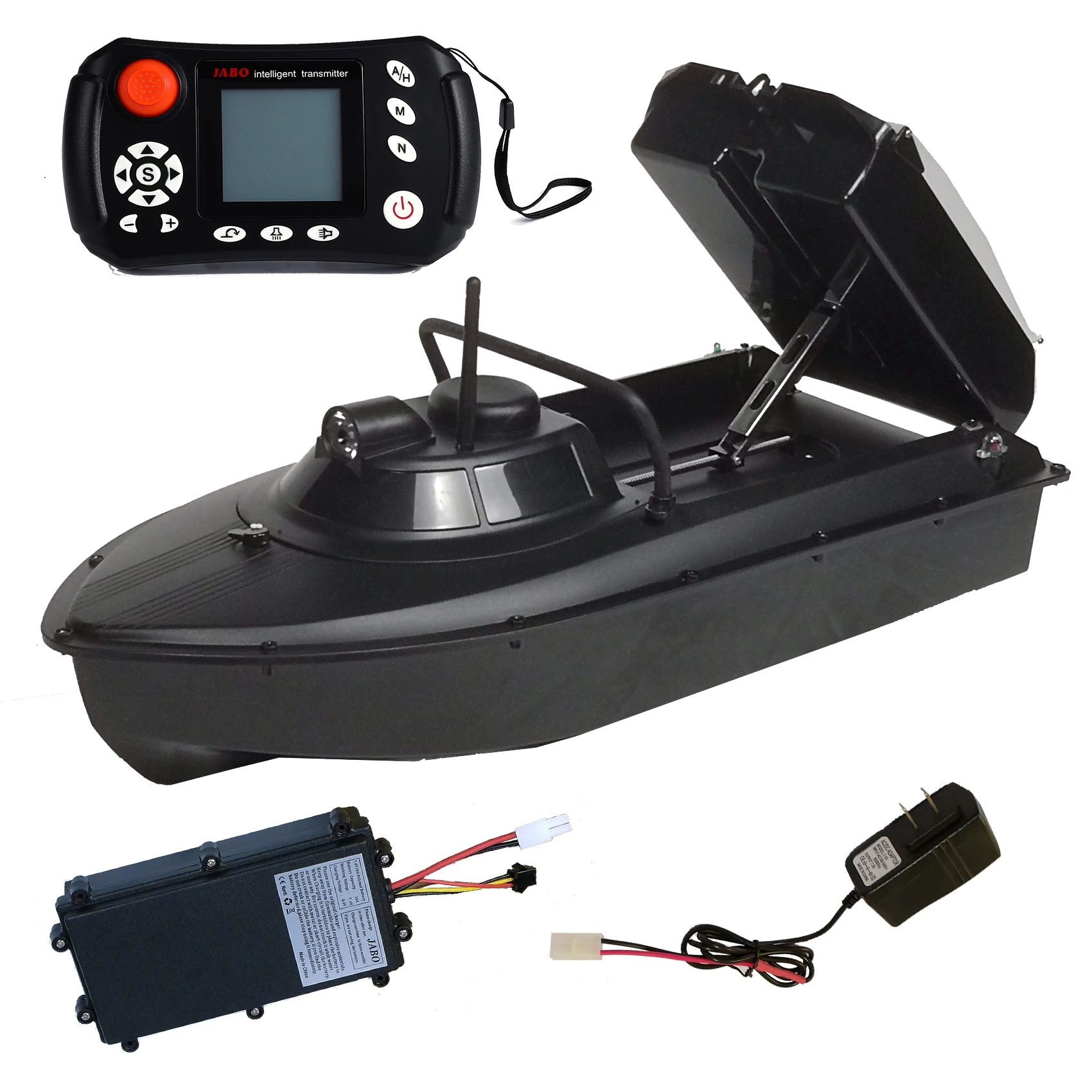 

US Warehouse JABO 2AG-20A GPS Automatic Navigation Bait Boat Store 16 Feeding Points