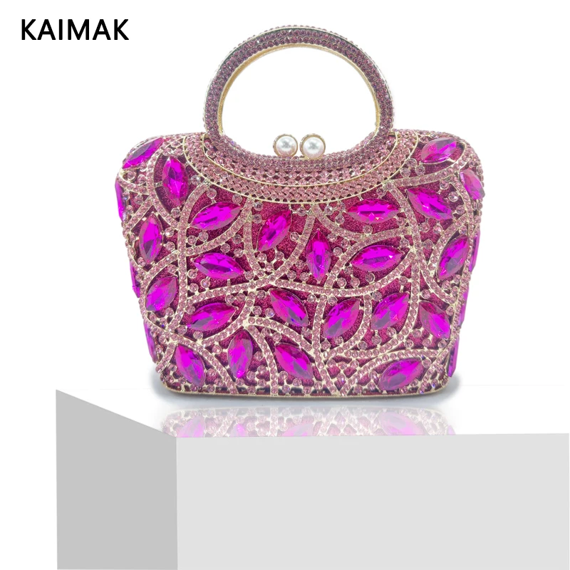 Роскошный золотисто-серебристый клатч со стразами и бриллиантами вечерняя сумка