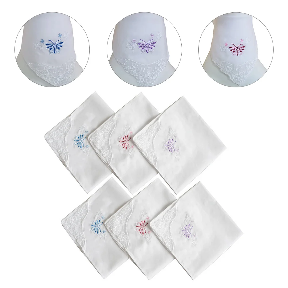 

Handkerchiefs White Lace Handkerchief Womencotton Decorations Cloth Womensparty Tea Embroidery Vintage Pocket Napkins