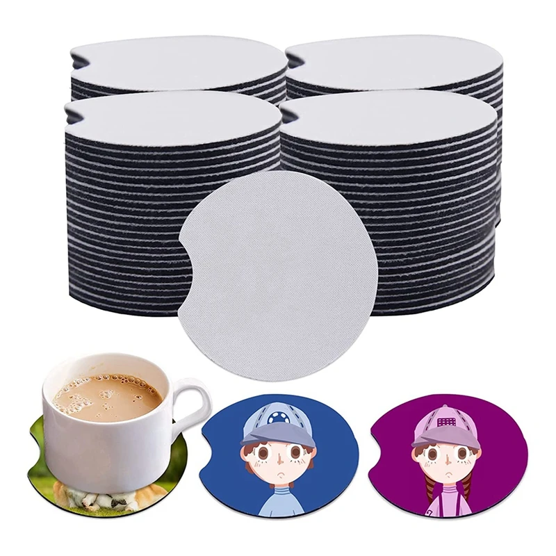 

120 PCS 2.75 In Circular Opening Blanks Sublimation Car Coasters Blanks For Sublimation DIY Crafts