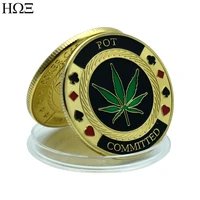 gold plated card holder lucky coin pot committed maple leaf texas poker card pressing gold coin metal challenge casino supplies