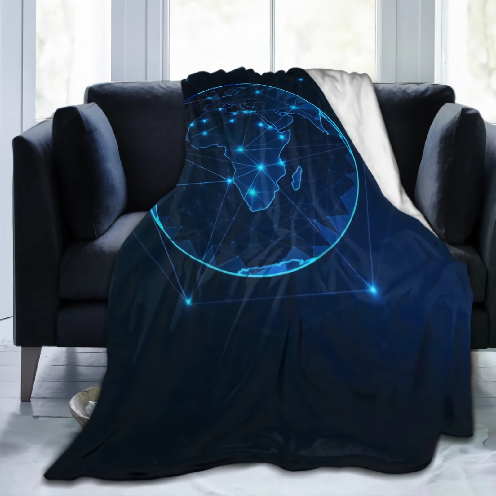

Planet Earth Throw Blanket Sofa African Continent Blanket Super Soft Fuzzy Warm Cozy Flannel Fleece Bed Blanket Lightweight
