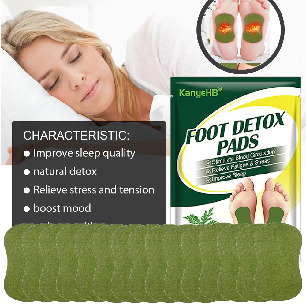 

24/12Pcs Detox Foot Patches Pads Natural Herbal Wormwood Artemisia Argyi Feet Body Toxins Cleansing Relieve Stress Help Sleeping