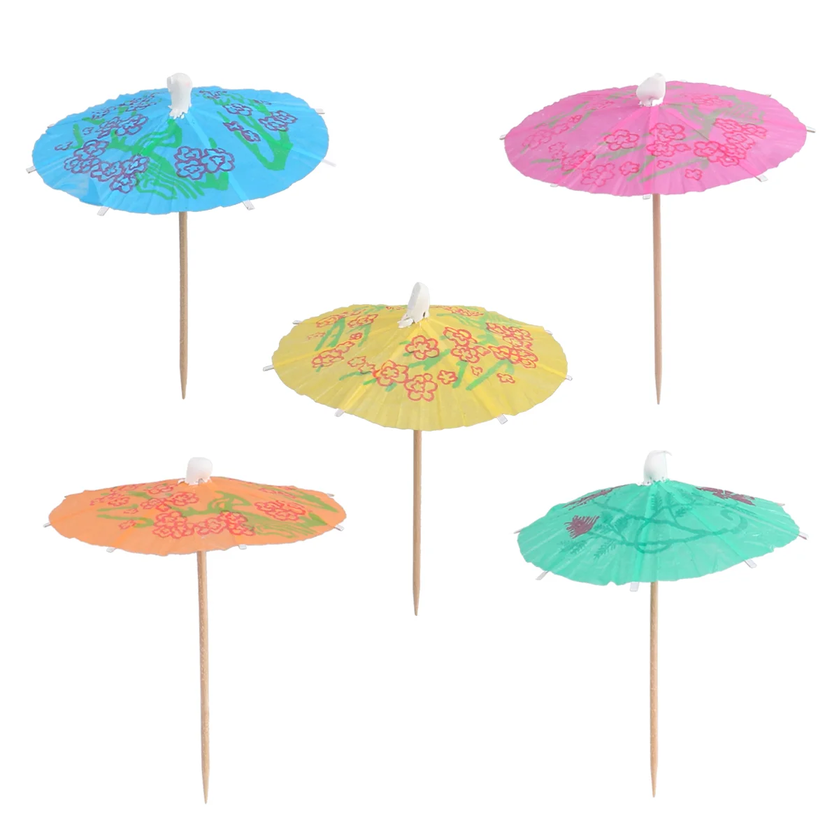 

50pcs Cocktail Parasol Drink Umbrellas Paper Parasol Picks for Hawaiian Party Pool Party (Mixed Color)