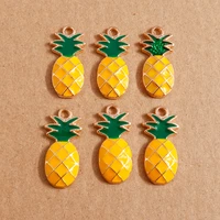 10pcs 1724mm cute enamel pineapple charms for earrings pendants necklaces fruit charms diy handmade jewelry making accessories