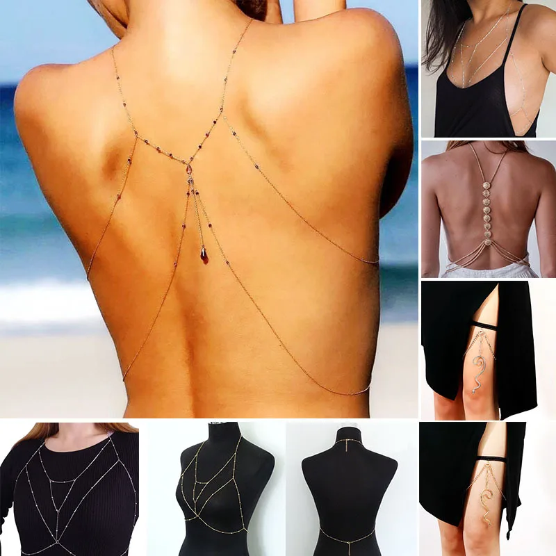 Лидер продаж сексуальная инкрустированная цирконием красивая цепочка на спину