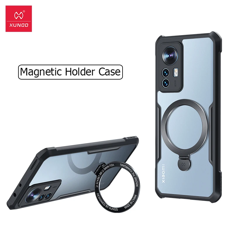 

Xundd Case For Xiaomi 12 12S Pro Magnetic Holder Case Airbag Shockproof Shell Lens Protection Wireless Charging Phone Cover