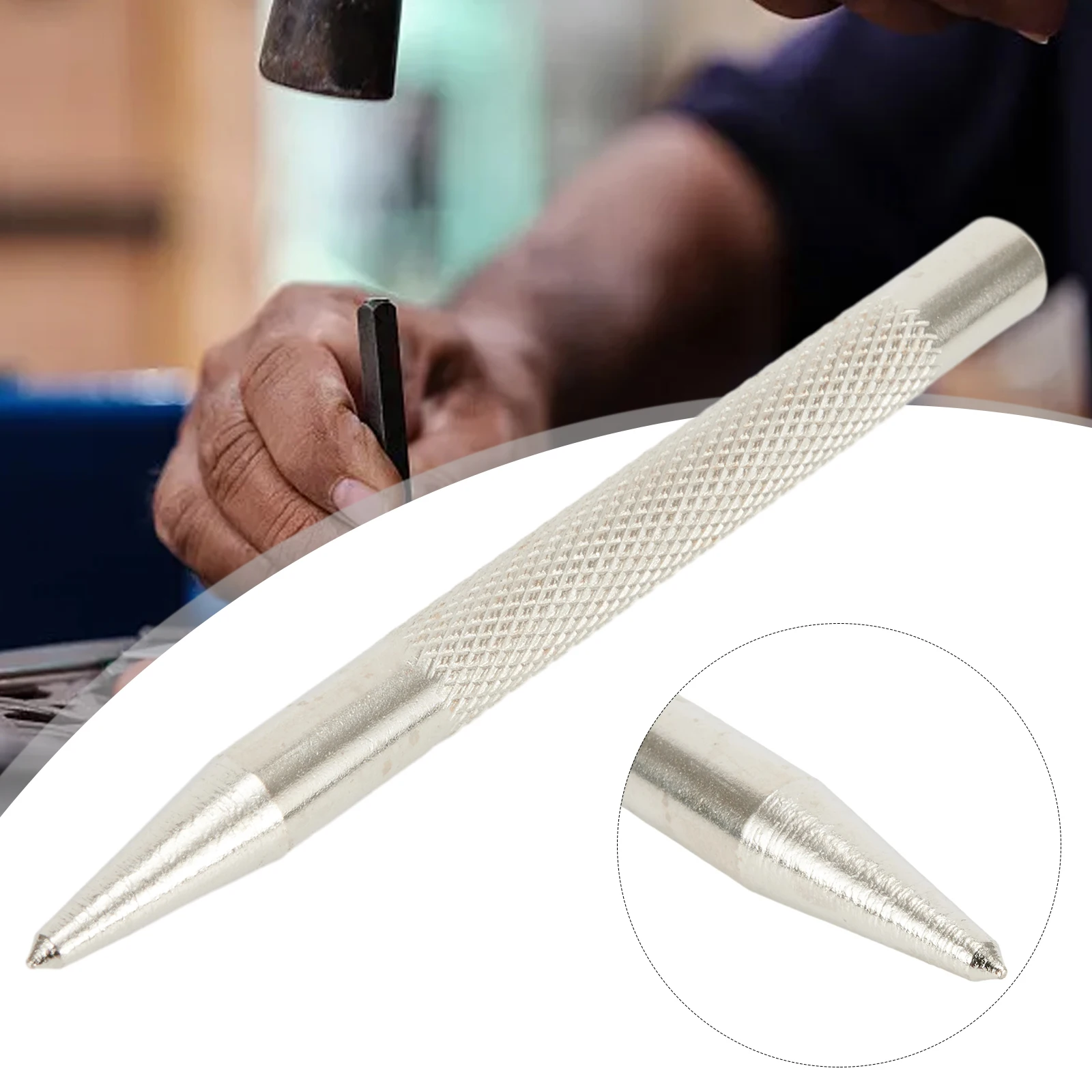 

3.7 Inch Knurled Centre Punch Spot Dot Center Center Punches Carbon Steel Drilling Metal Hardened Sliver Useful