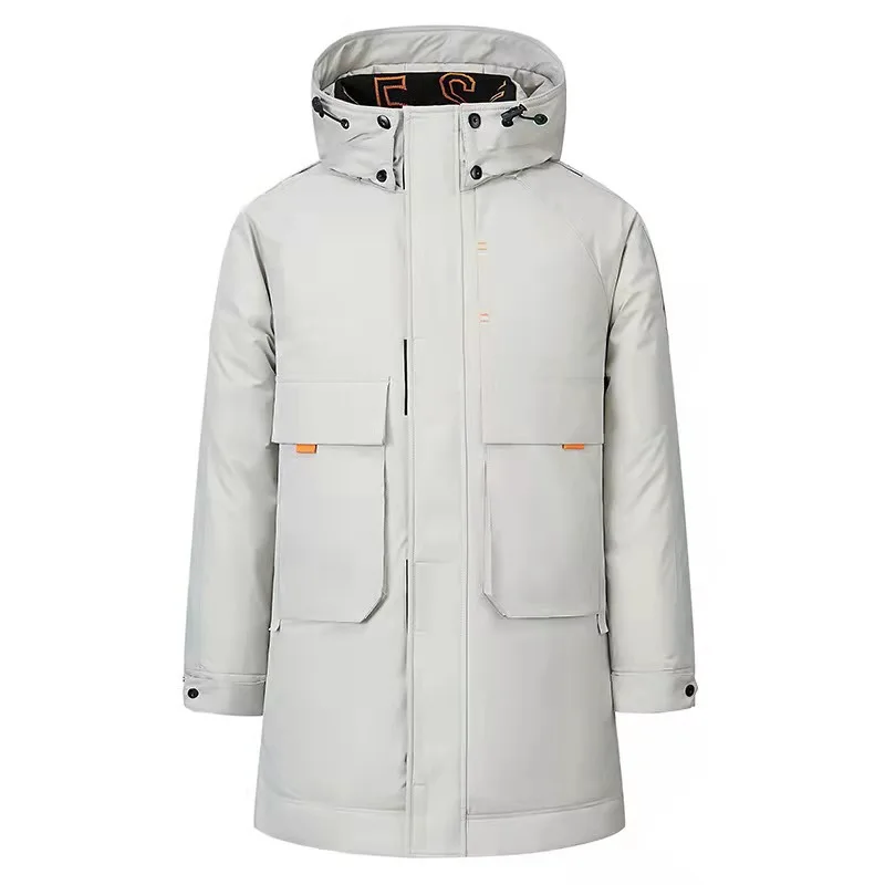 Down Jacket  Large Size Men's Mid Length Hooded Couple Coat Outdoor Thickened Insulation Thermal Waterproof Windproof Clothing
