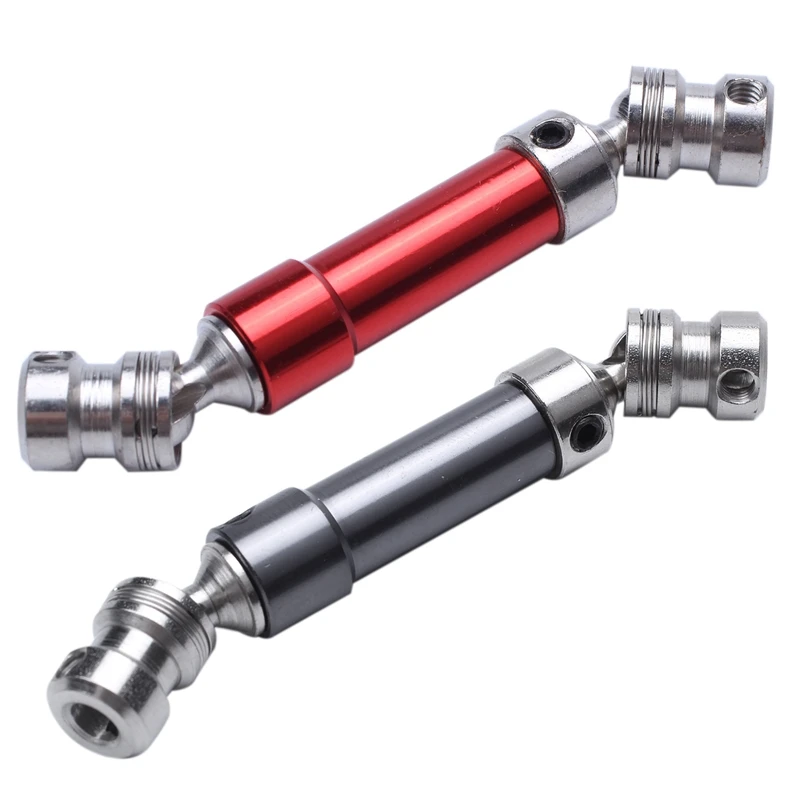 

2Pcs Metal Rear Center Drive Shaft CVD Transmission Shaft For 1:12 Wltoys 12428 12423 Red & Titanium