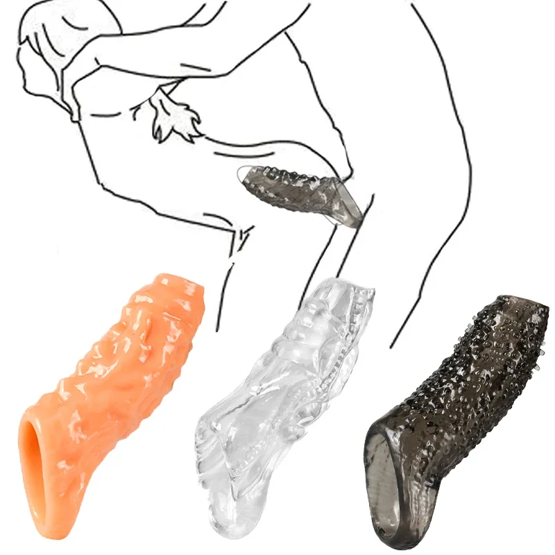 Удлинитель презерватива силиконовый многоразовый рукав для пениса увеличитель