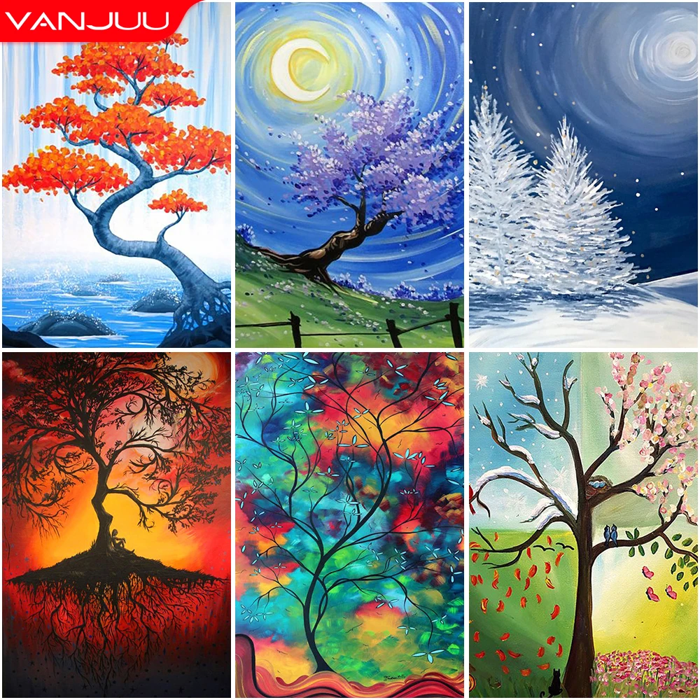 

5D Diamond Painting Landscape DIY Diamond Mosaic Branch Art Painting Full Diamond Cross Stitch Rhinestone Embroidery Home Decor