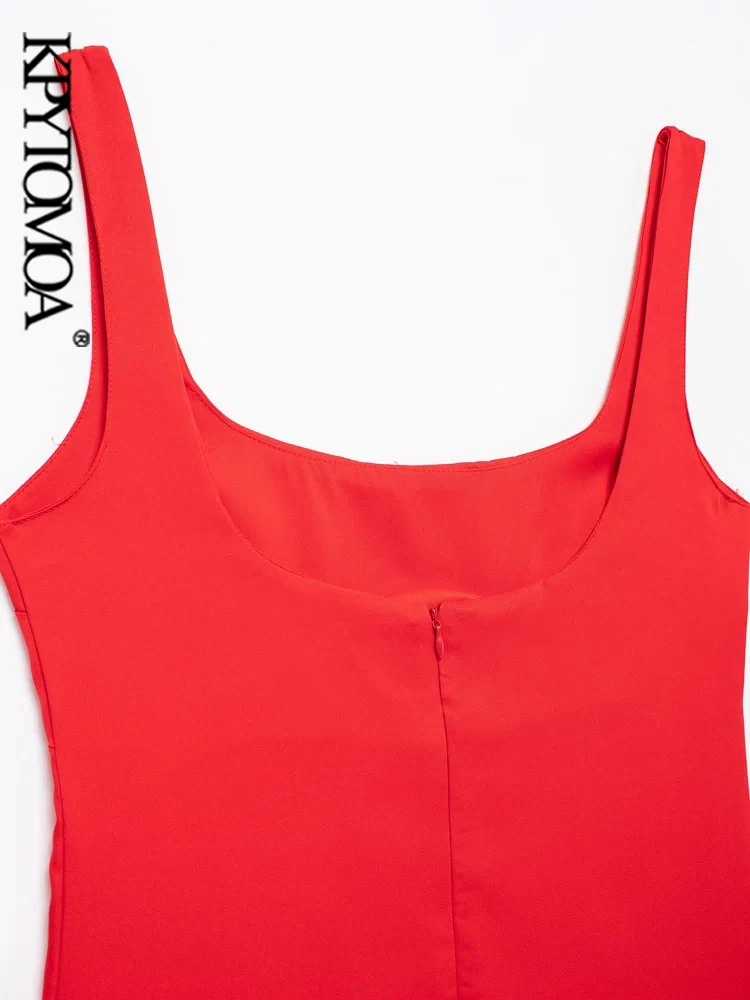 KPYTOMOA Женское Облегающее Мини-платье С Круглым Вырезом На Тонких Бретельках