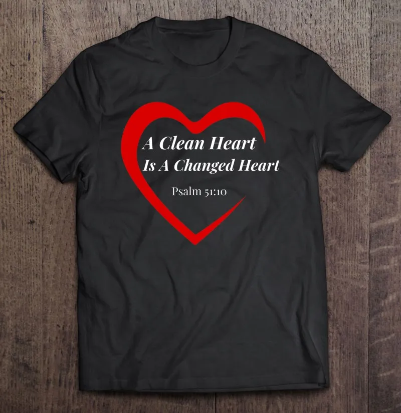 

Футболка мужская в библейском стиле с принтом в виде чистого сердца