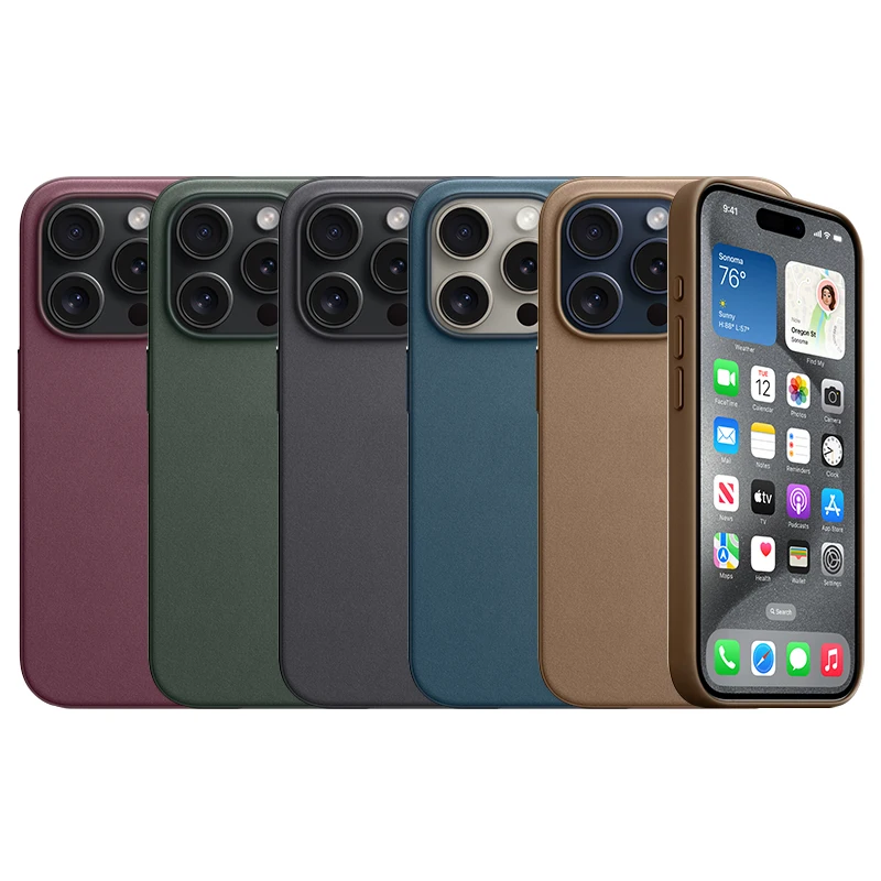 Оригинальный телефон Apple 15 тонкий тканый Магнитный защитный чехол для iPhone15 Pro Max