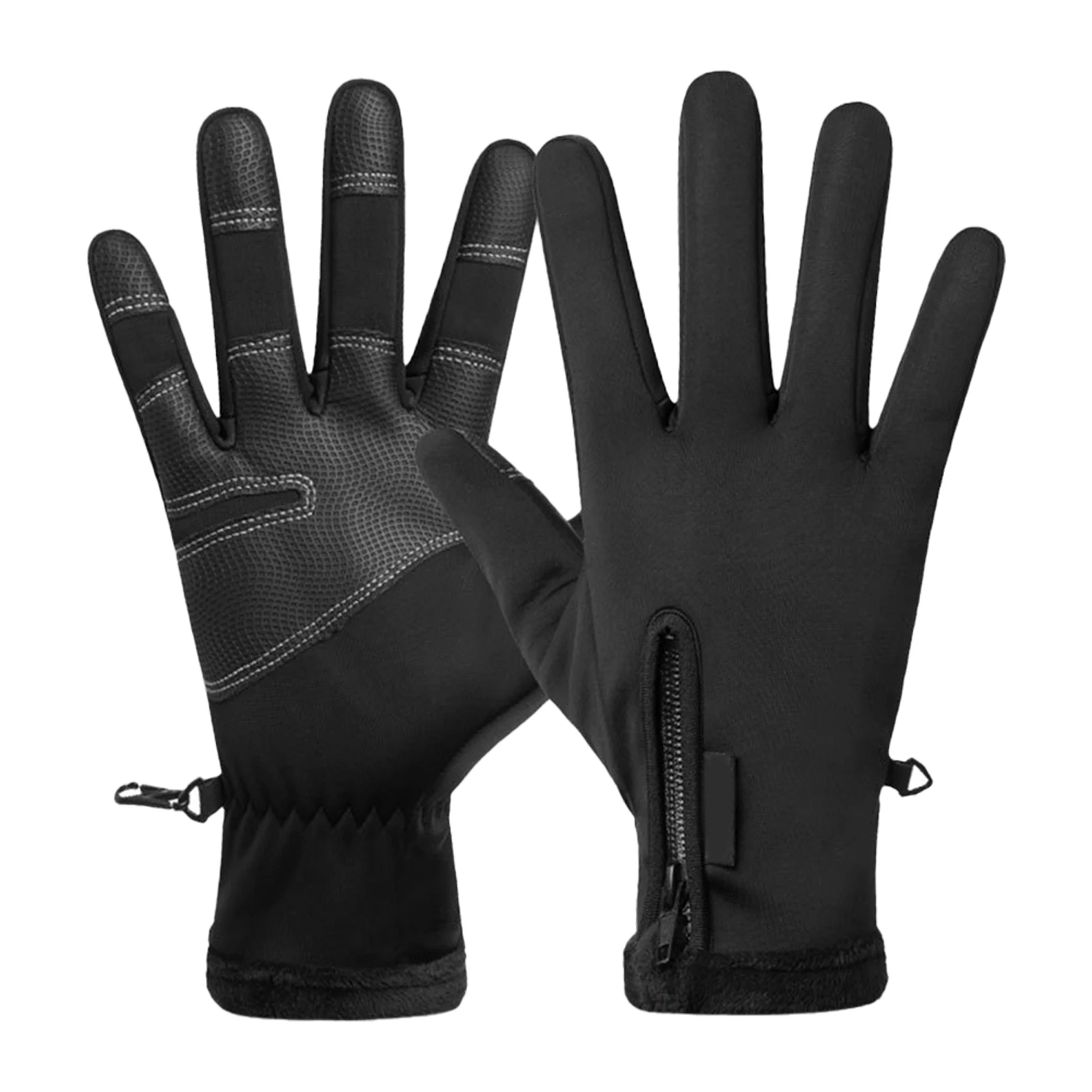 

1pair Accessory Sports Gloves Comfortable With Zipper Skiing Warm Waterproof Running Training Outdoor Workout For Winter Cycling