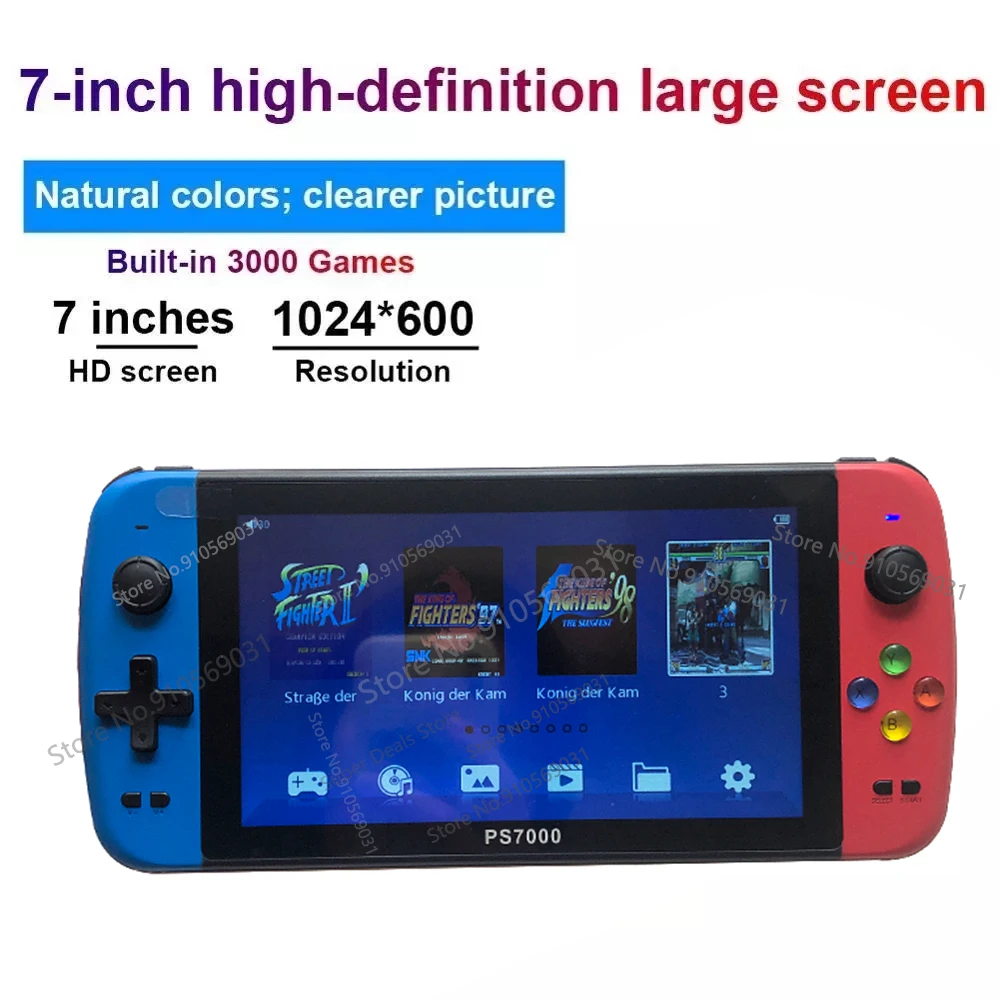 PS7000 7 Inch HD Retro Portable Handheld Video Game Console 6000+ Games Handheld Game Player consola for PS1 images - 6