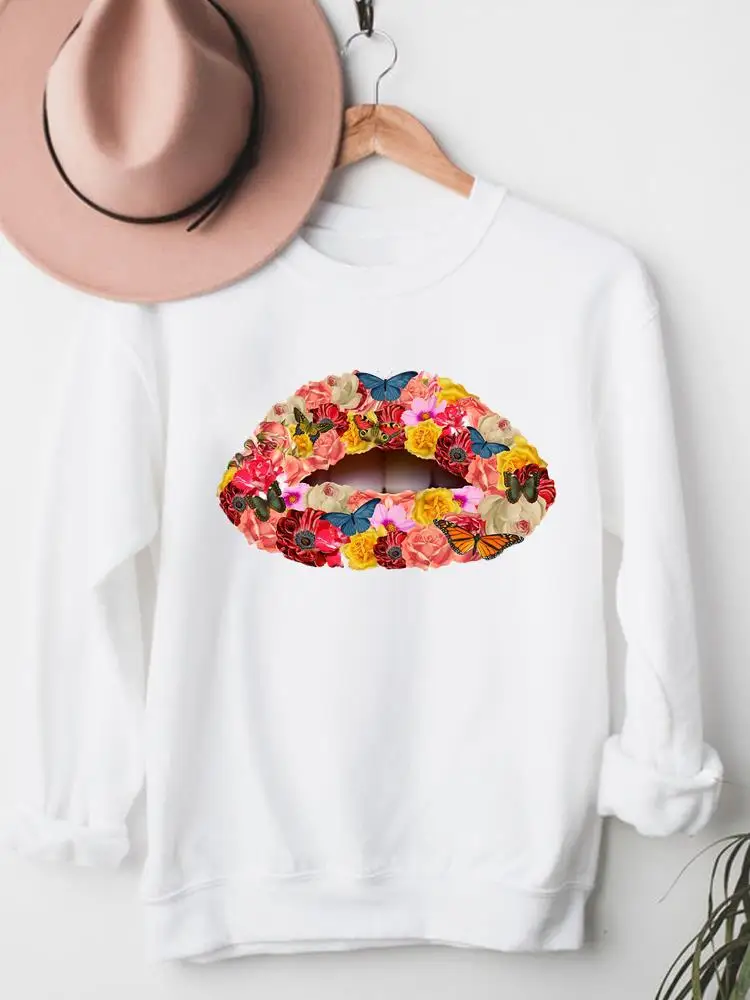 

Women Autumn Spring Fall Aesthetic Sweatshirts Female Flower Floral Trend 90s Style Fashion Casual Clothes Graphic Pullovers