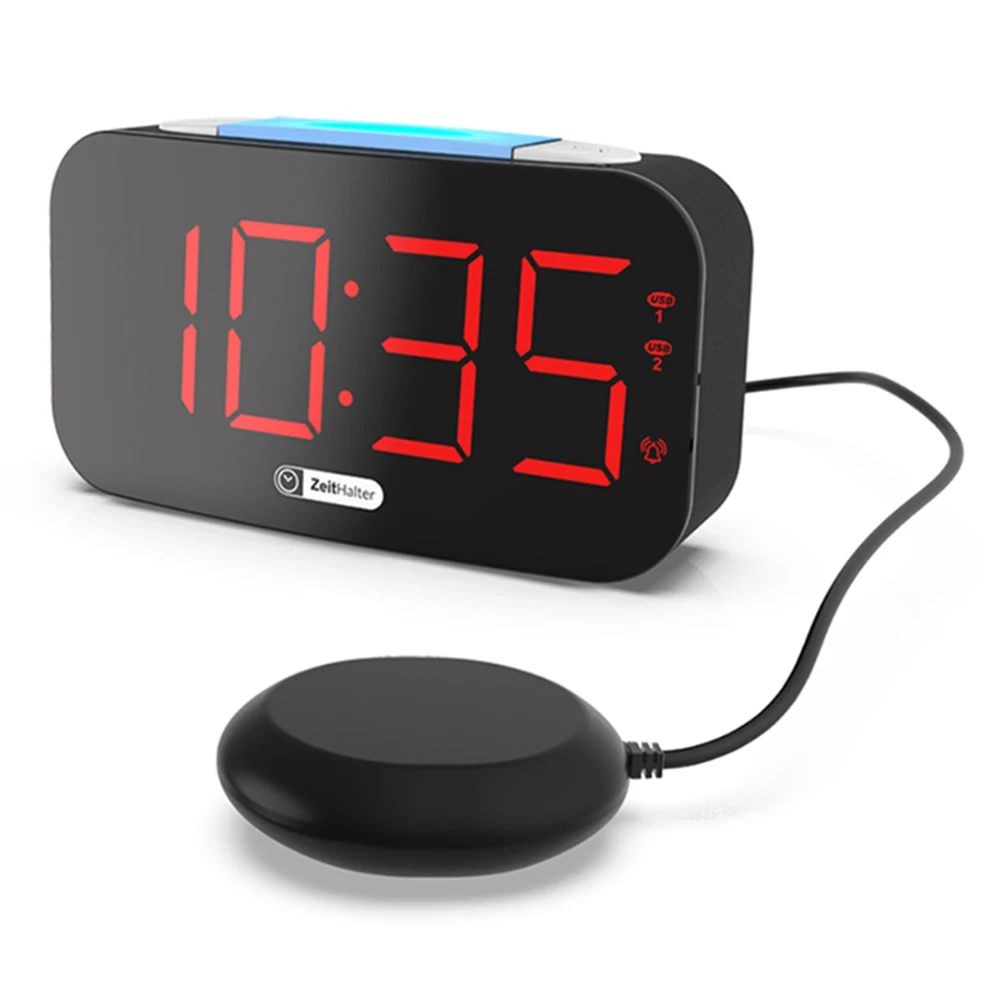 

2021 Loud Alarm Clock for Heavy Sleepers, Vibrating Alarm Clock with Bed Shaker for Deaf and Hard of Hearing,Night Light,Snooze