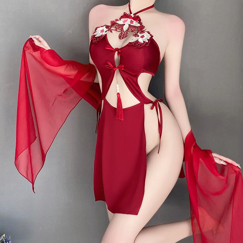 Женское платье с вышивкой пиона в китайском стиле