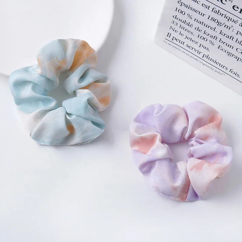 

Fashion Polyester Scrunchies Headband Colorful Elastic Rubber Hair Band Women Gilrs Ponytail Holder Hair Ties Hair Accessories