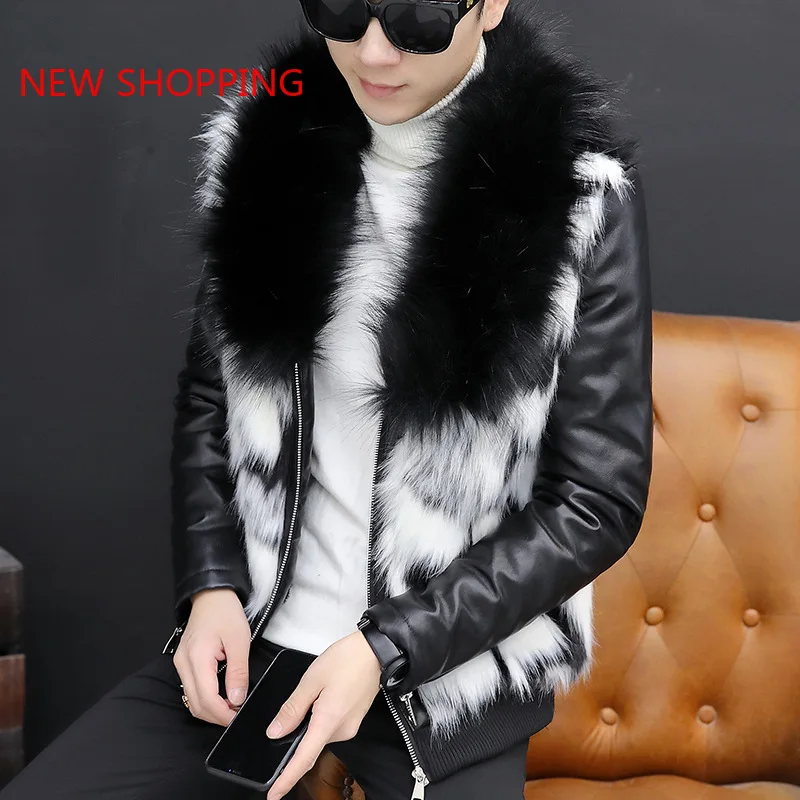 Men Parka Fake Fur Parka Men Fashion Winter Jacket Fluffy Raccoon Fur Hooded Coat Cotton Lining Jackets Man Warm Fur Coats 2023